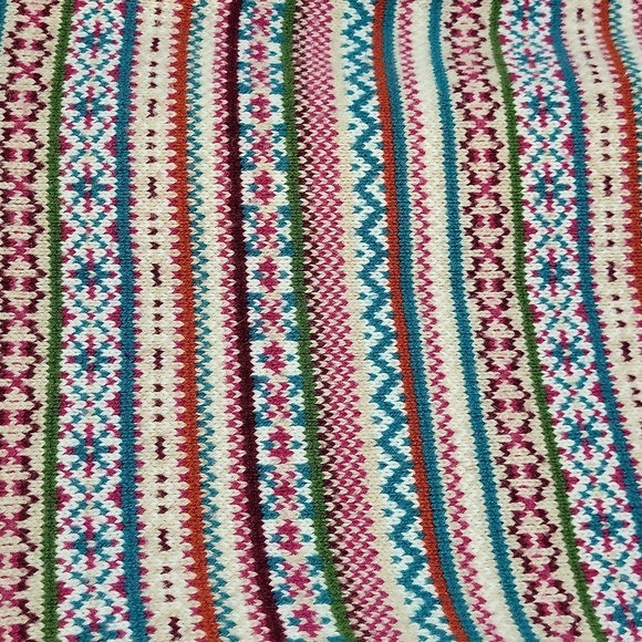 🛍Talbots Womens Large Colorful Fair Isle Striped Long‎ Sleeve Crew Neck Sweater - Picture 5 of 6